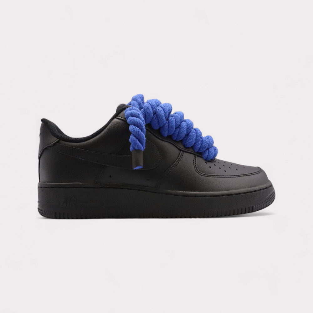 Schuh Nike Air Force Blau Schwarz Nike Air Force Black Rope Lace