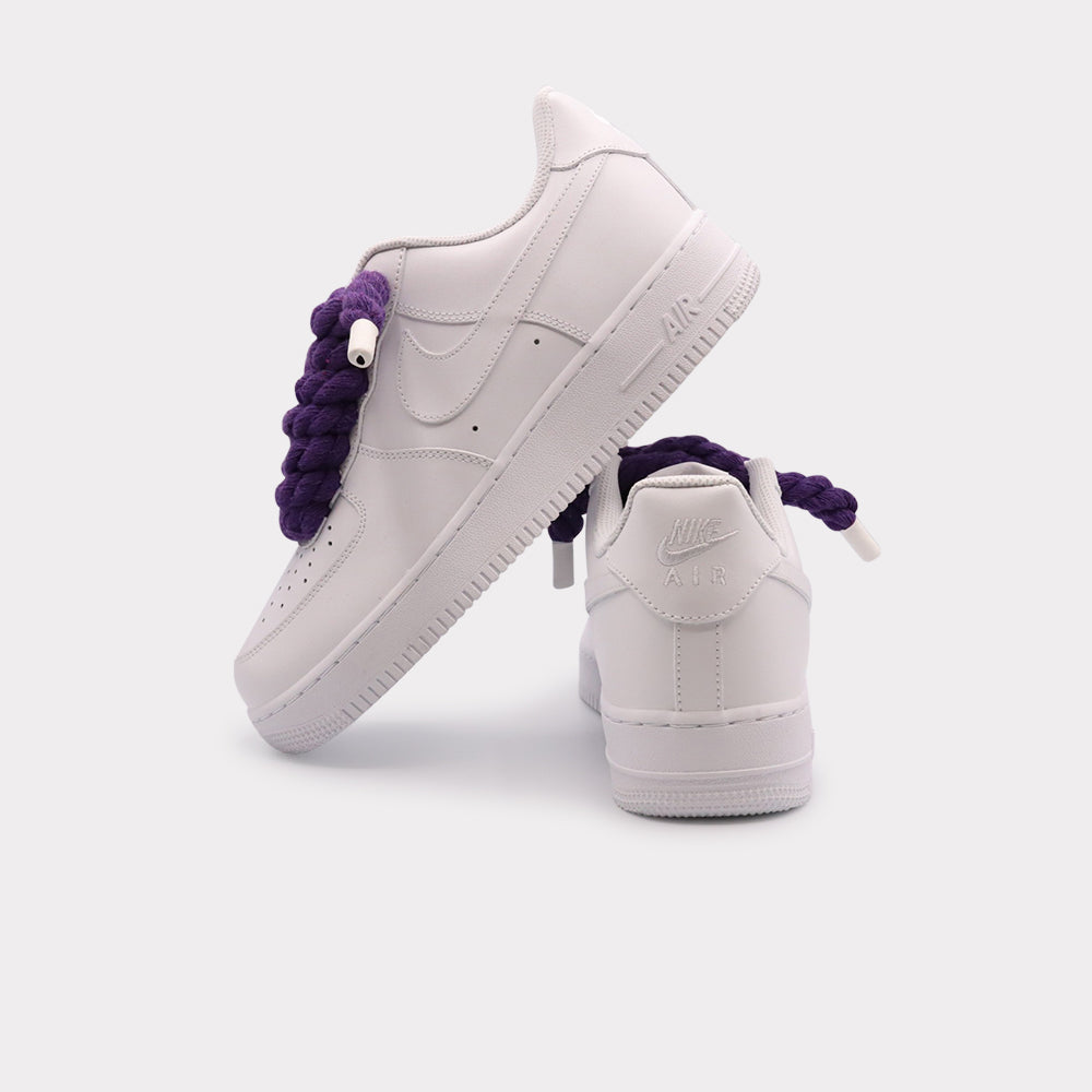 Nike Air Force 1 White - Rope Lace Purple - Bild 3