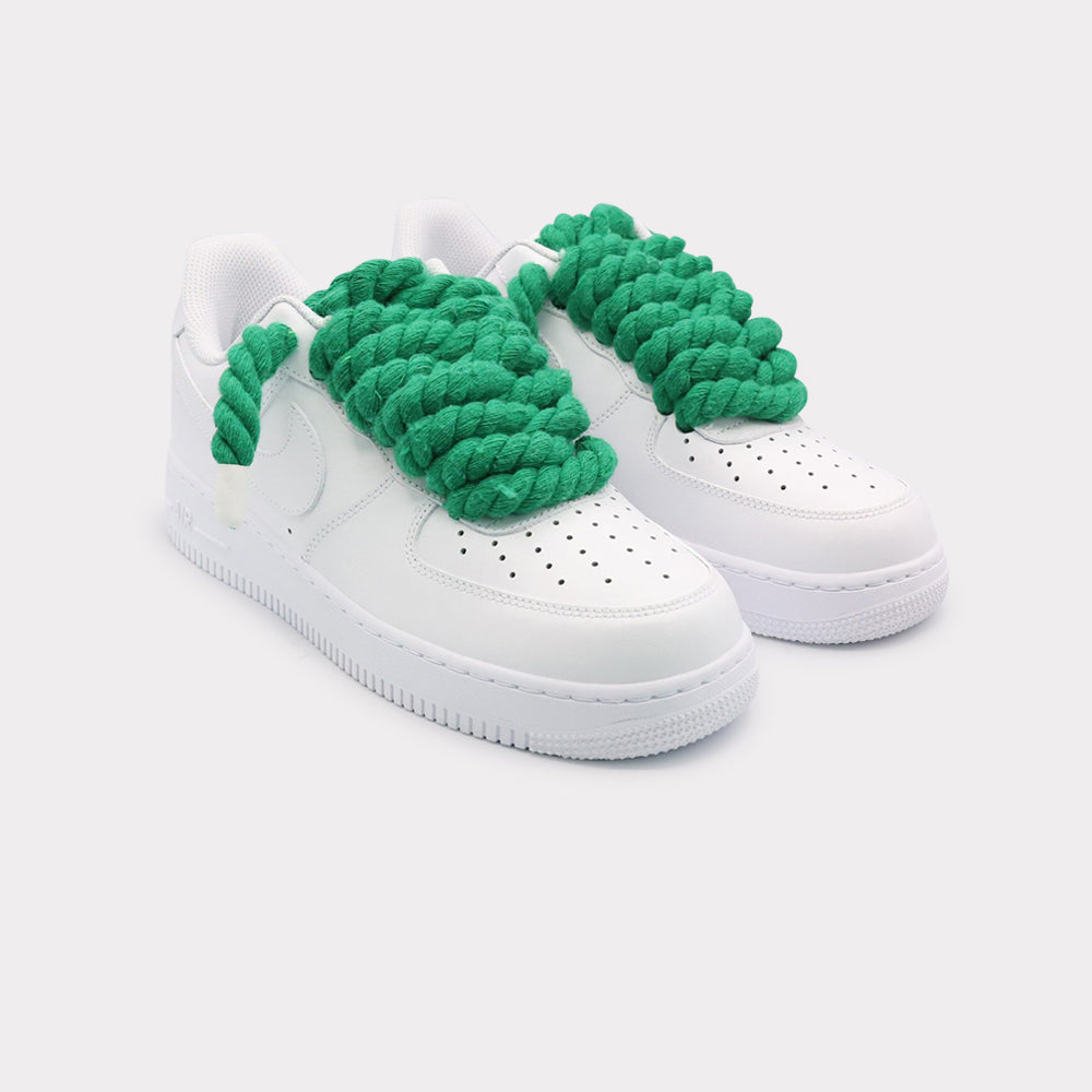 Nike Air Force 1 White - Rope Lace Green – sneakzmarket