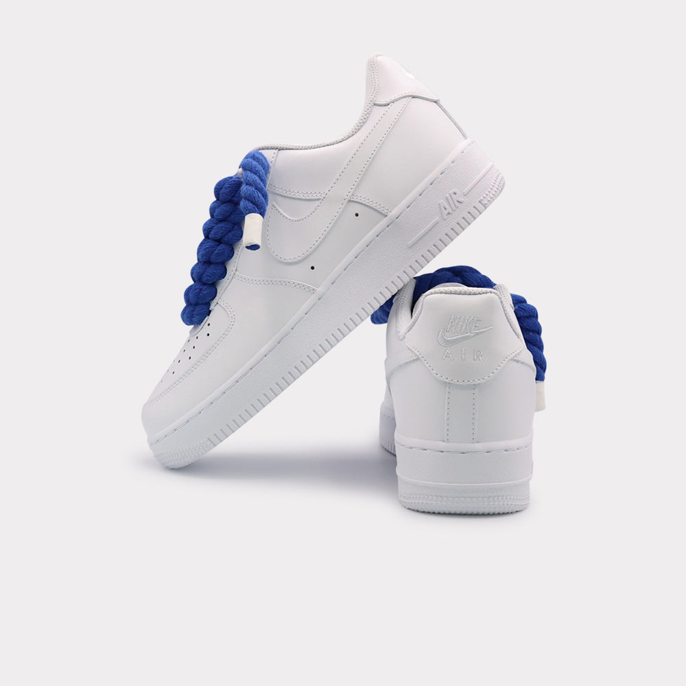 Nike Air Force 1 White - Rope Lace Blue - Bild 3