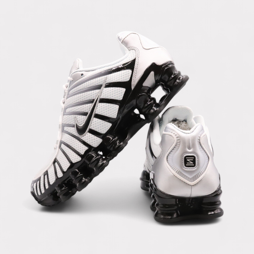 nike shox white and black
