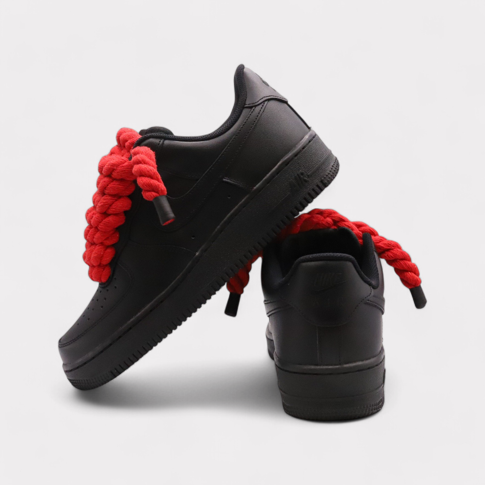 Rope Laces Air Force 1s Black And Red Nike Air Force