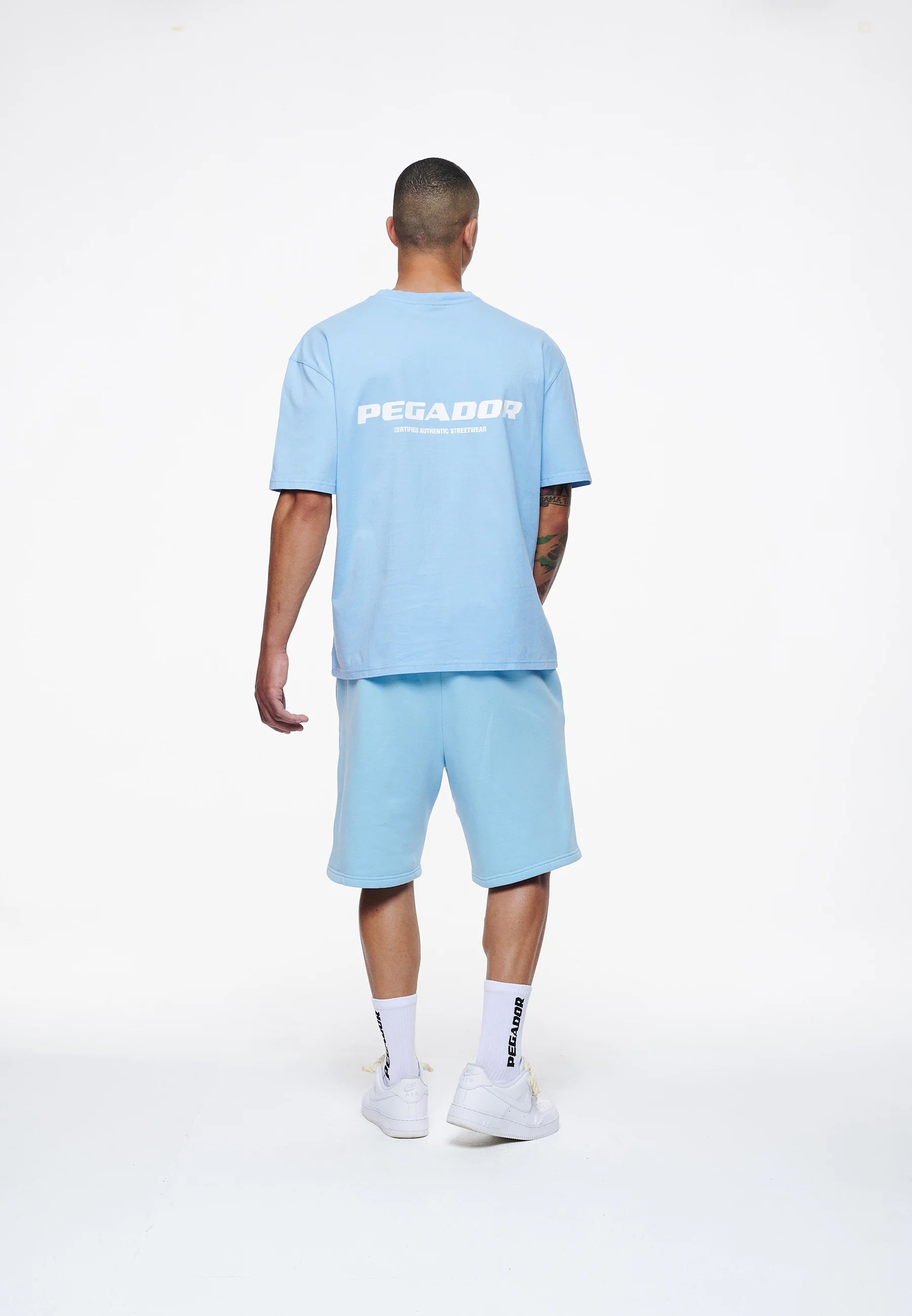 Pegador Colne Logo Oversized Tee - Washed Baby Blue - Bild 2